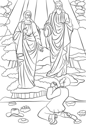 Joseph smith first vision coloring page free printable coloring pages