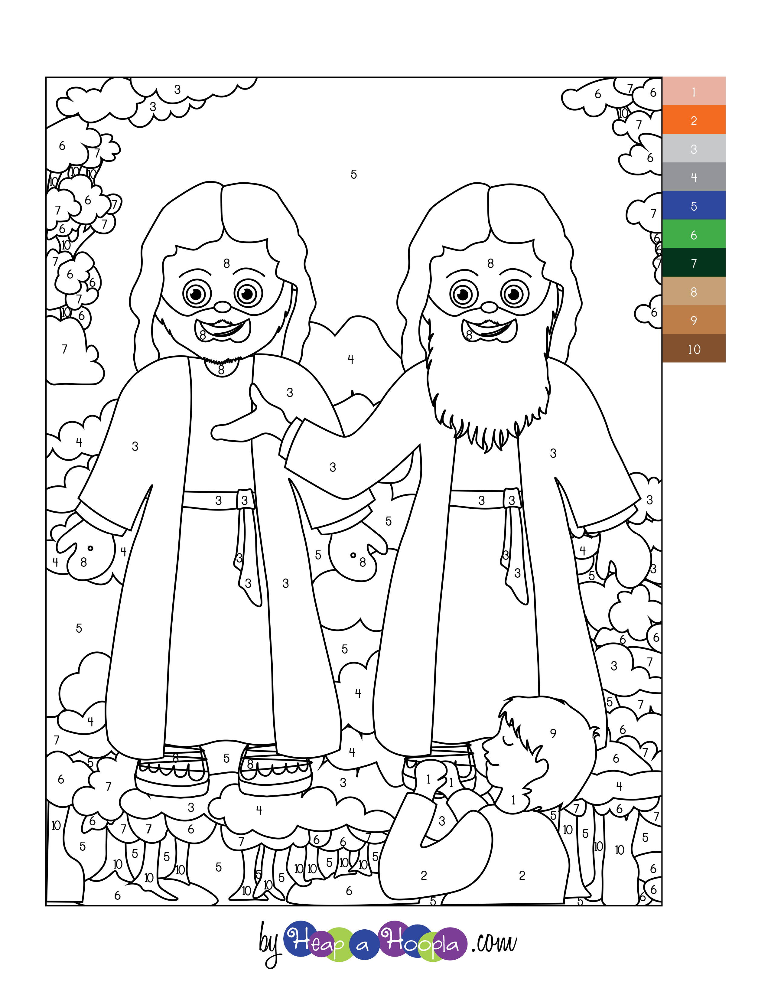 Lds color by number worksheet of the first vision