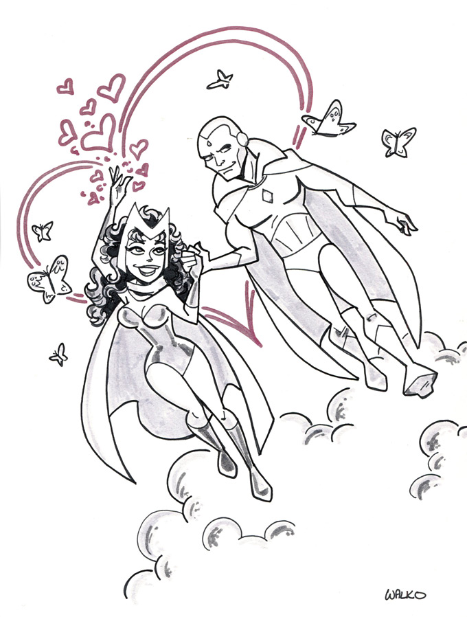 Scarlet witch and vision by billwalko on