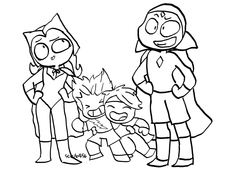 Wandavision coloring page family