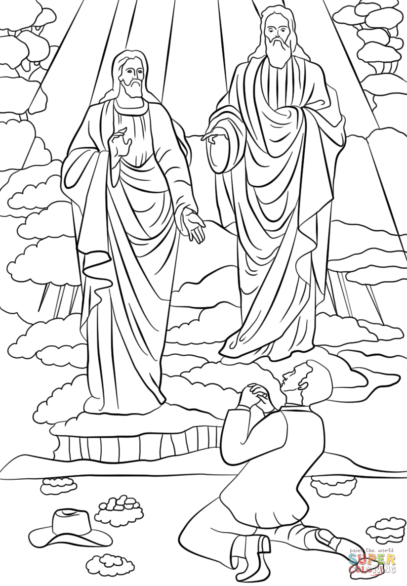 Joseph smith first vision coloring page free printable coloring pages