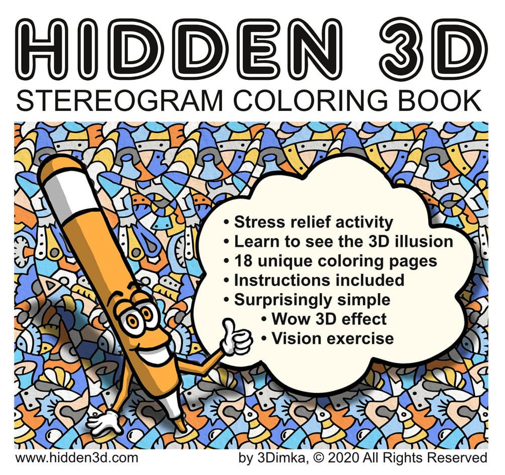 The hidden d stereogram coloring book