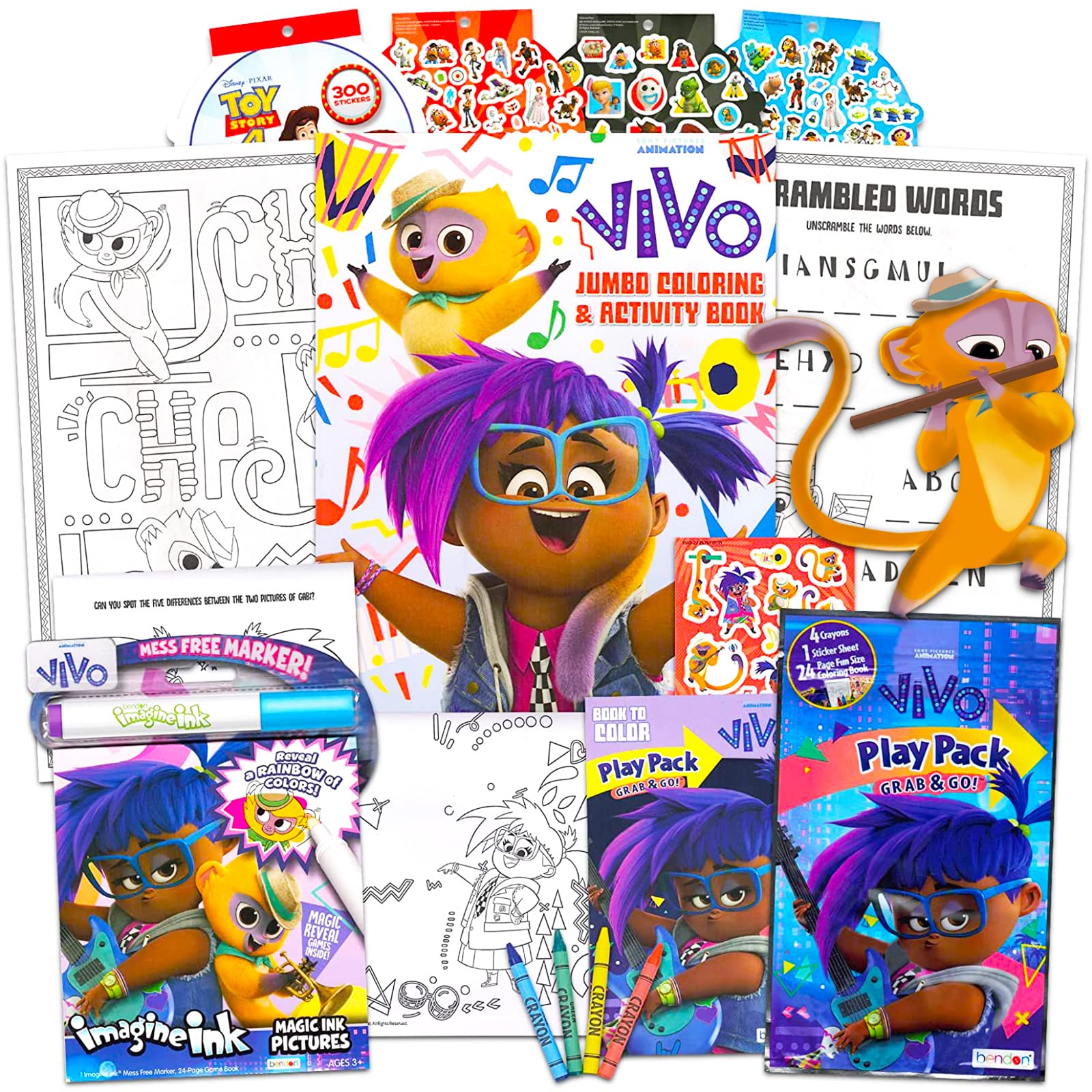 Sony vivo coloring book activity bundle for kids vivo movie birthday party favors supplies set for boys and girls with mess