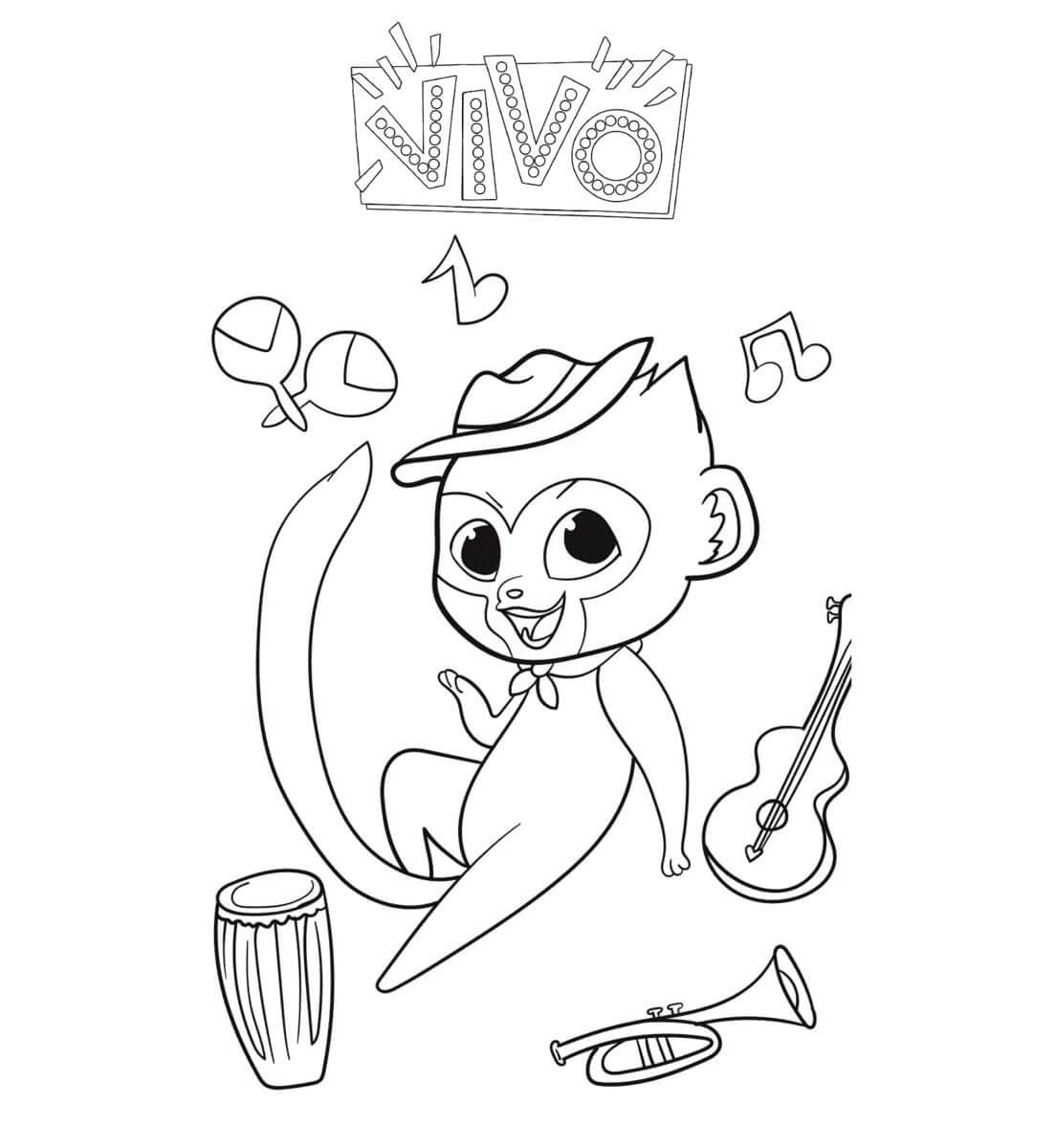 Vivo with instruments coloring page