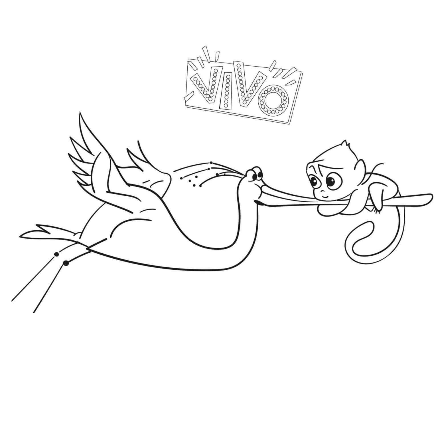 Cute vivo with friend coloring page