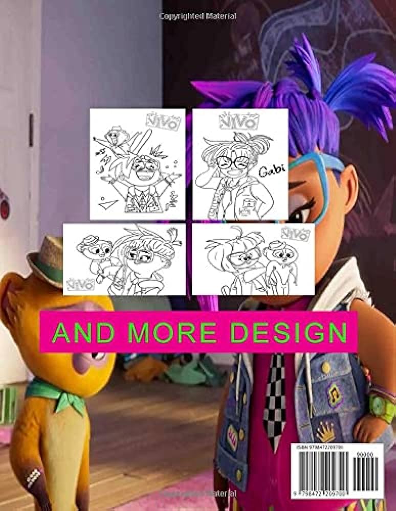 Vivo coloring book design movie art world for adults and kids all age color vivo book toys pages kattropa vivo creation books