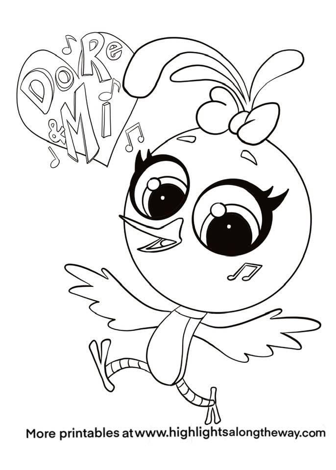 Do re and mi cartoon coloring sheet