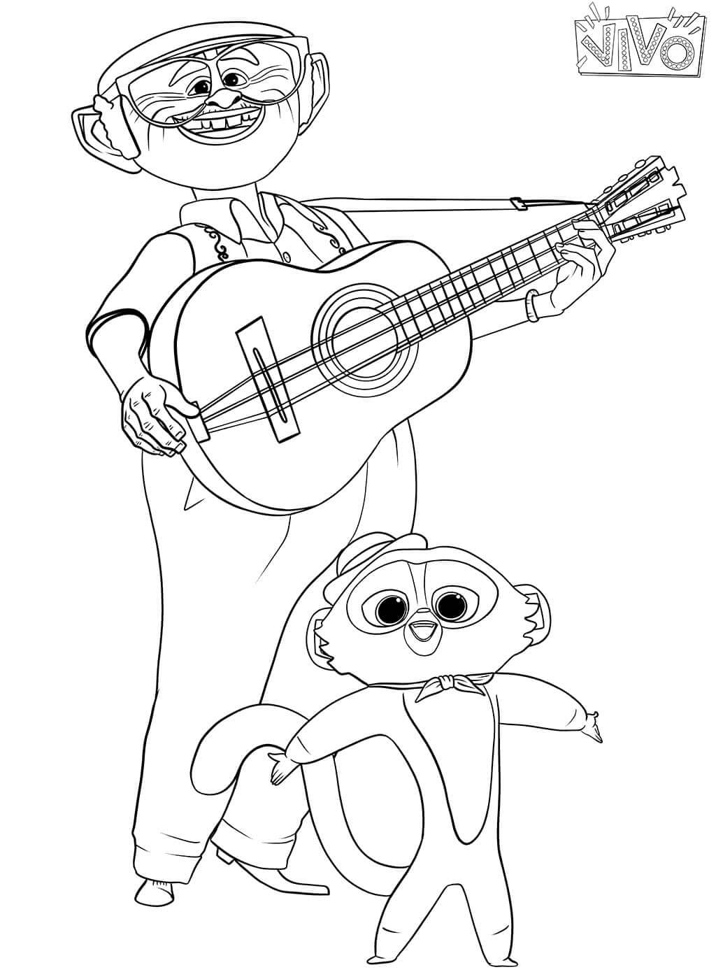 Vivo and fun friend coloring page