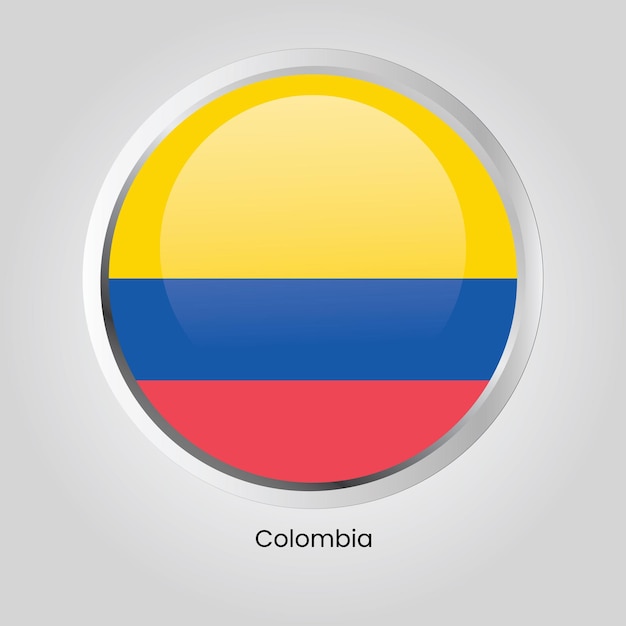 Vector knop vlag van colombia staat zuid