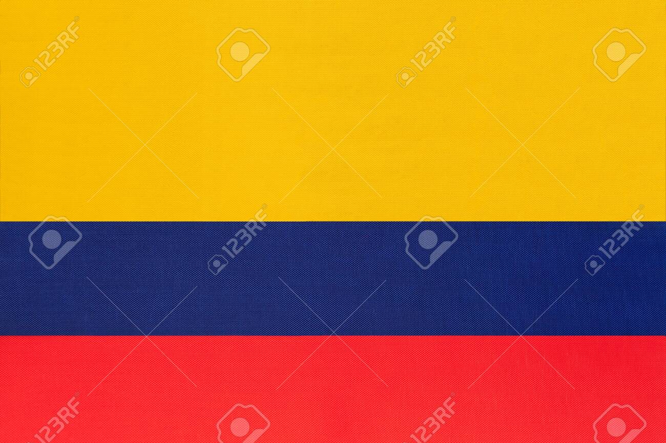 Colombia nationale weefsel vlag textiel achtergrond symbool van de internationale wereld zuid