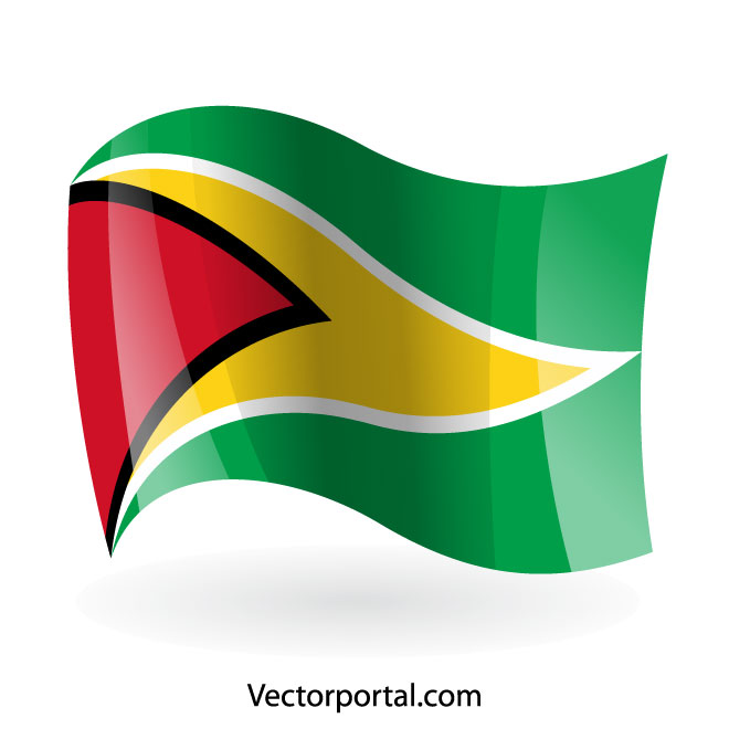 Wapperende vlag van guyana royalty free stock svg vector and clip art