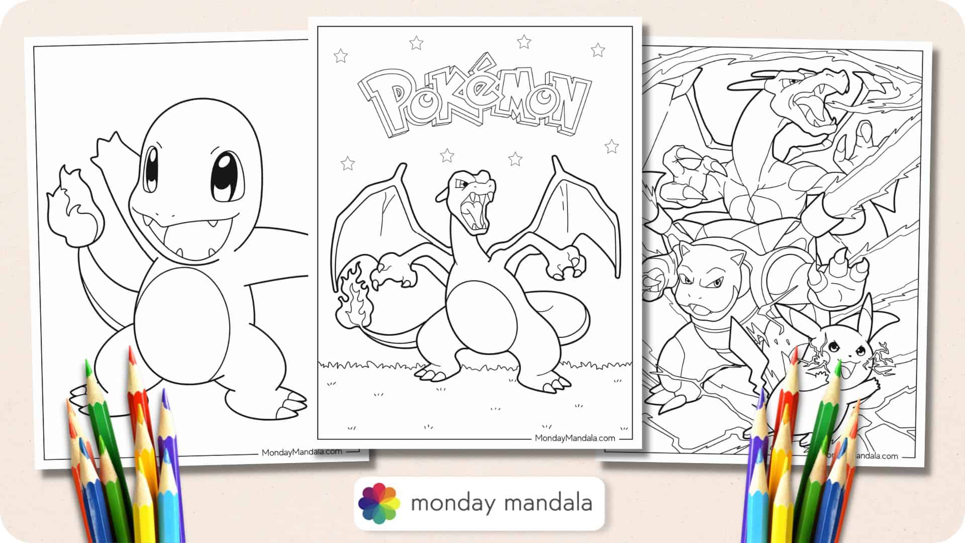 Charizard coloring pages free pdf printables