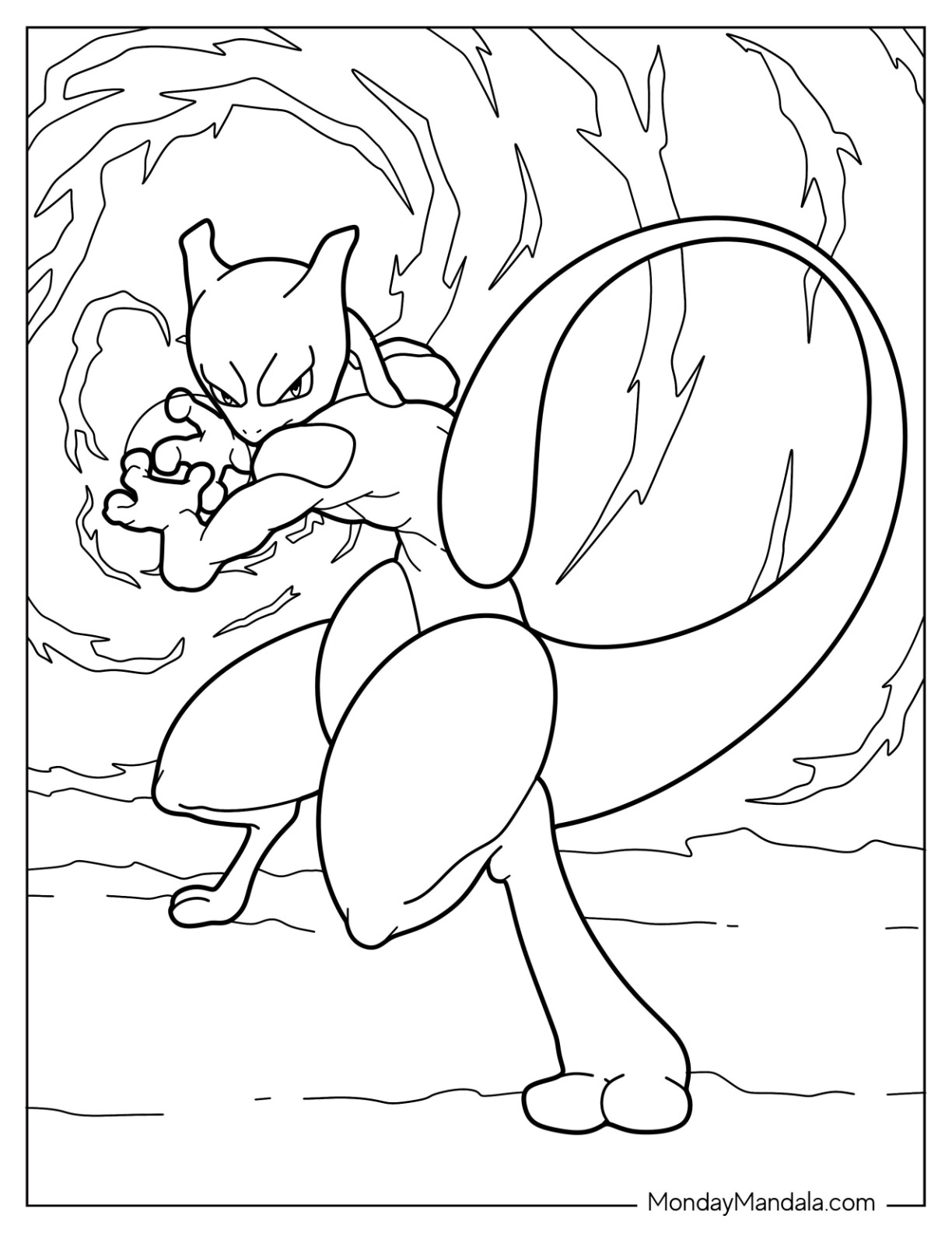 Mewtwo coloring pages free pdf printables