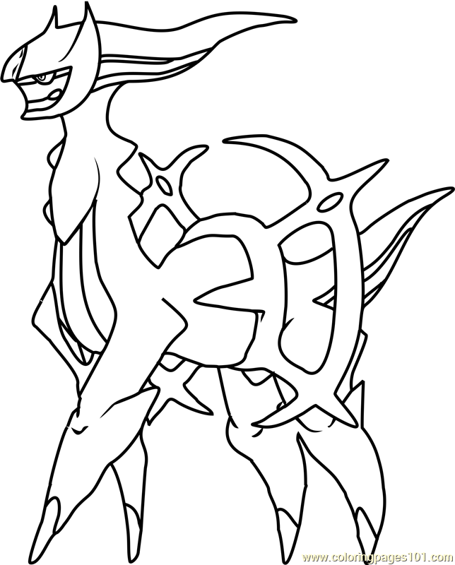 Arceus pokemon coloring page for kids