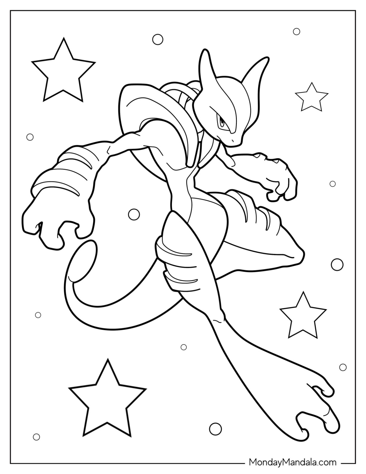 Mewtwo coloring pages free pdf printables