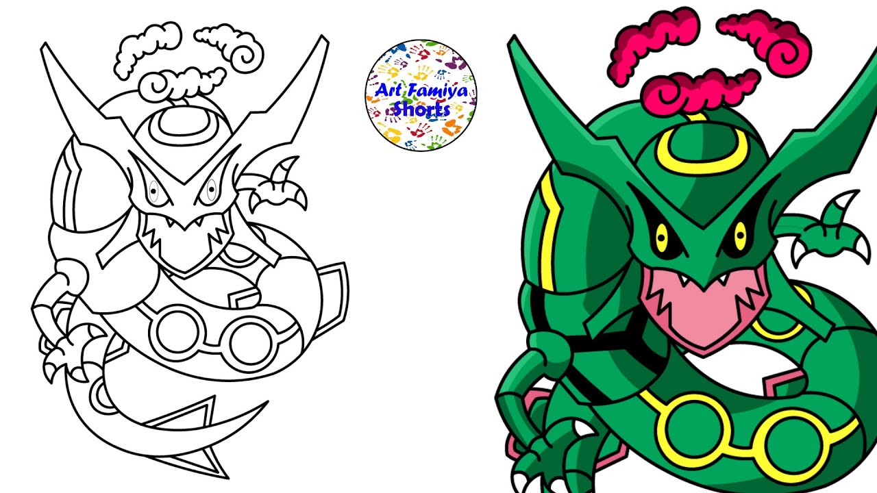 Sketch pokemon rayquaza vmax rayquaza drawing pokemon sketch drawing step by step art