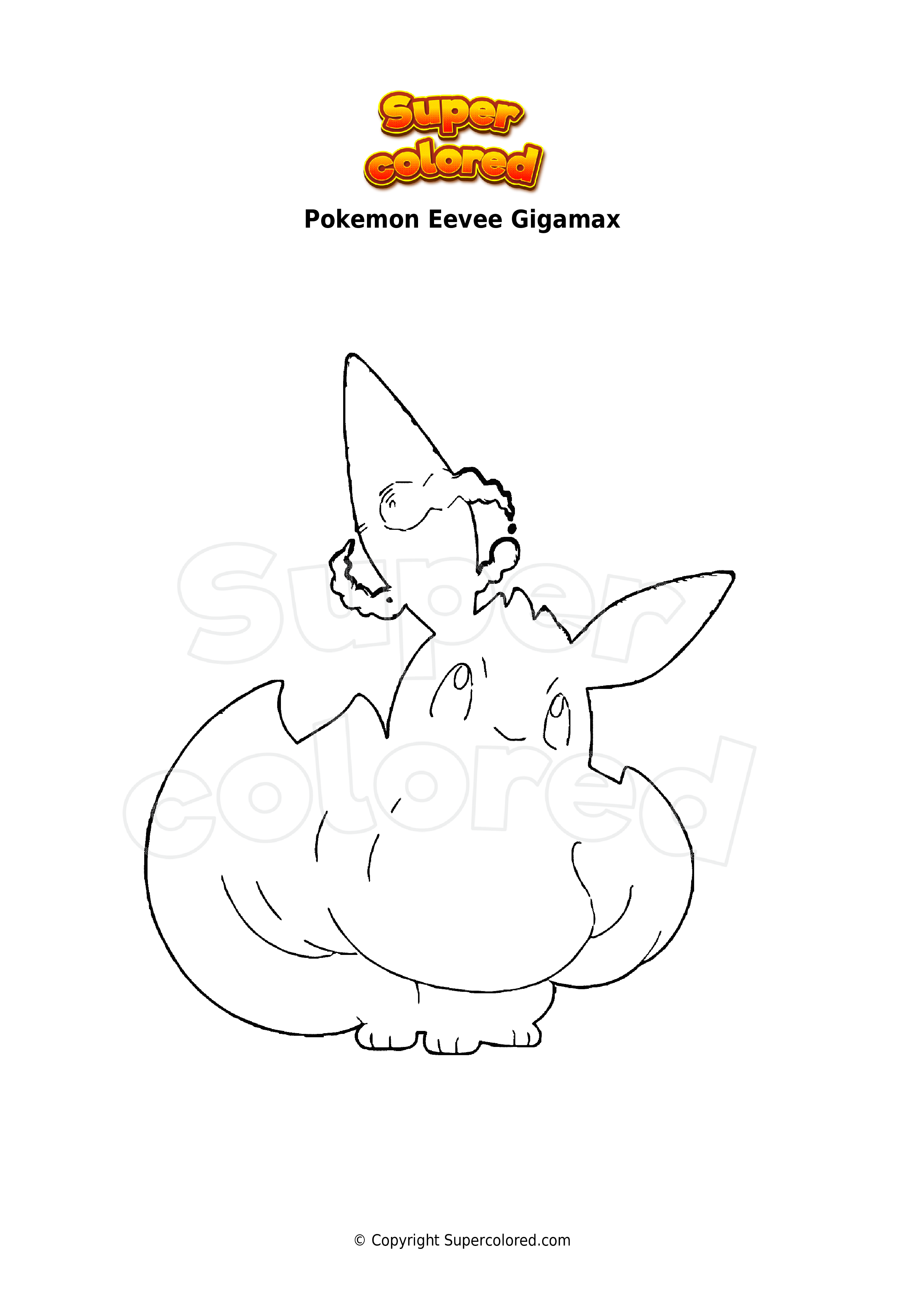 Coloring page pokemon eevee gigamax