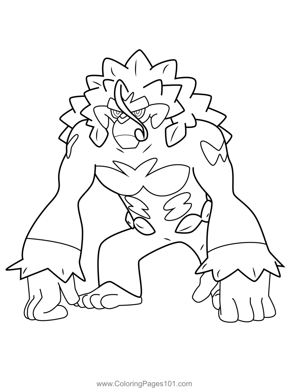 Rillaboom pokemon coloring page for kids