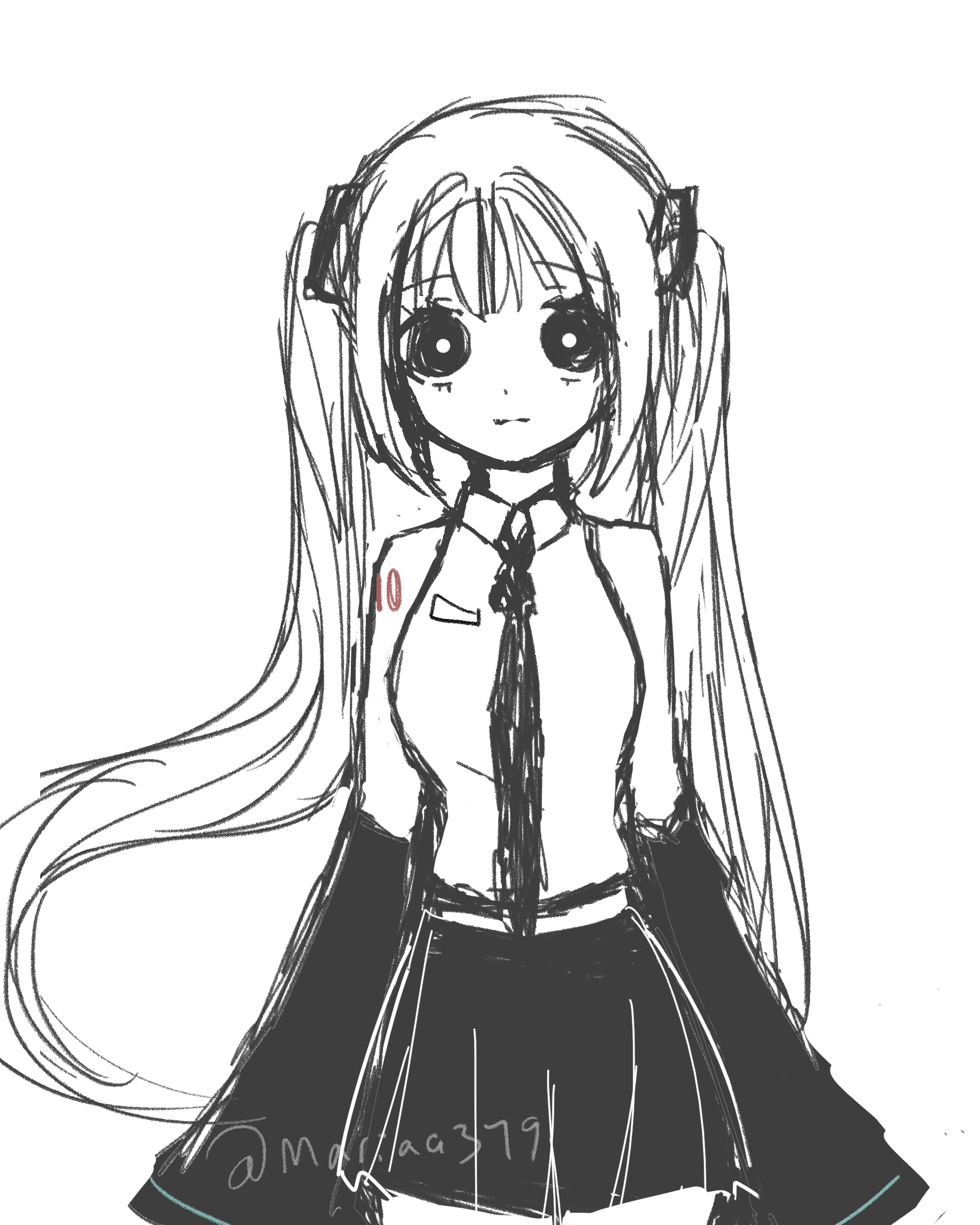 My hatsune miku doodle i did on photoshop rvocaloid