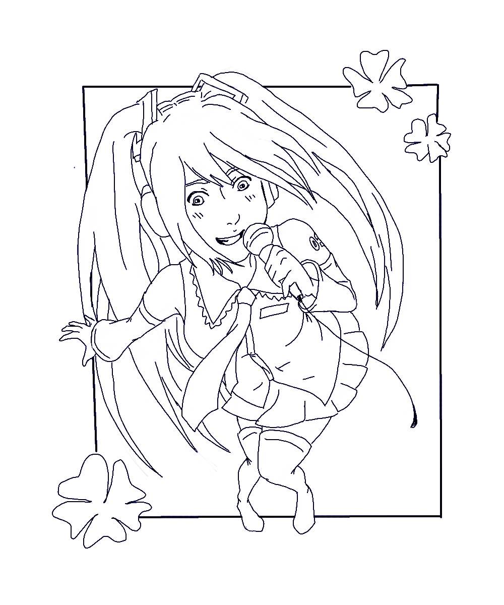 Hatsune miku coloring page by stacherabbit on