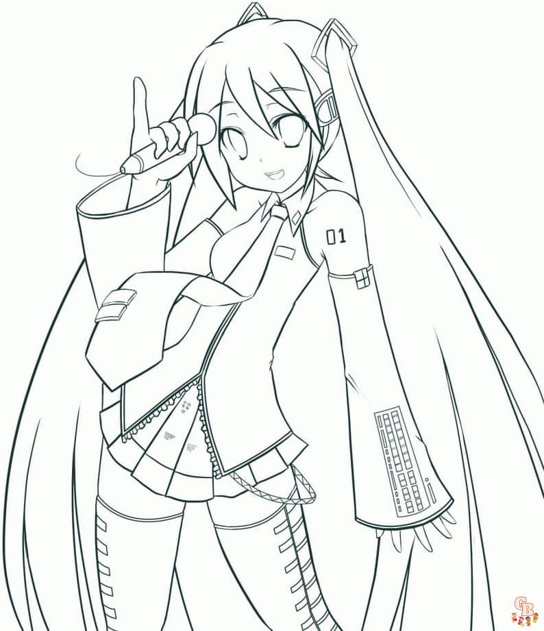 Printable miku coloring pages free for kids and adults