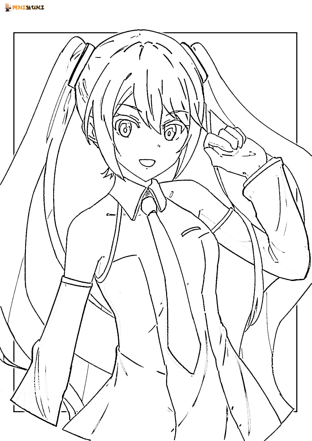 Hatsune miku coloring pages