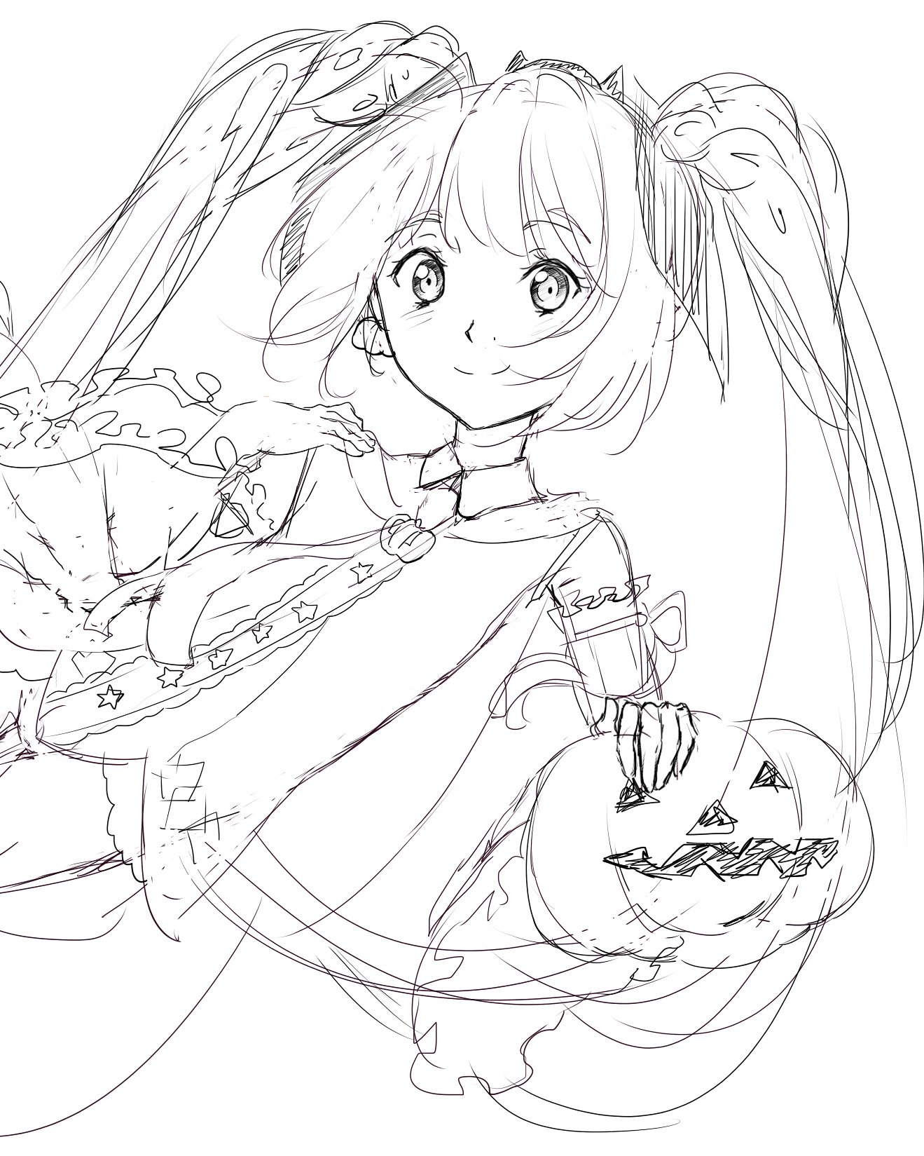 Nicookie on x miku mikuween halloween art anime manga drawing sketch vocaloid ing soon i hope tt httpstcolrnogs x