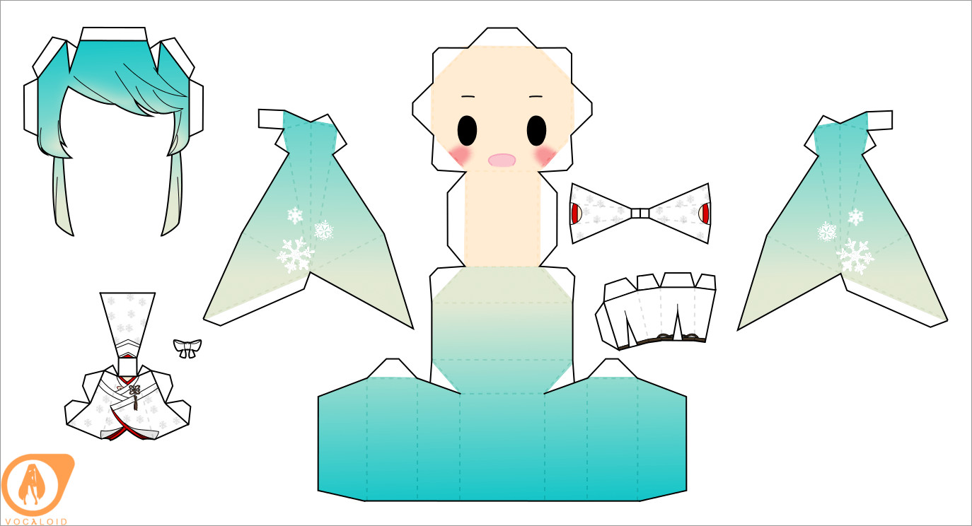 Printable hatsune miku papercraft