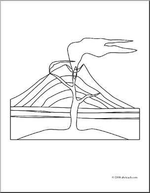 Clip art geology volcano coloring page i