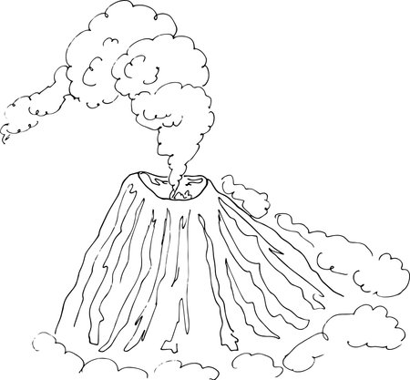 Volcano coloring page stock illustrations cliparts and royalty free volcano coloring page vectors