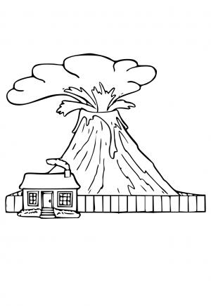 Free printable volcano coloring pages for adults and kids