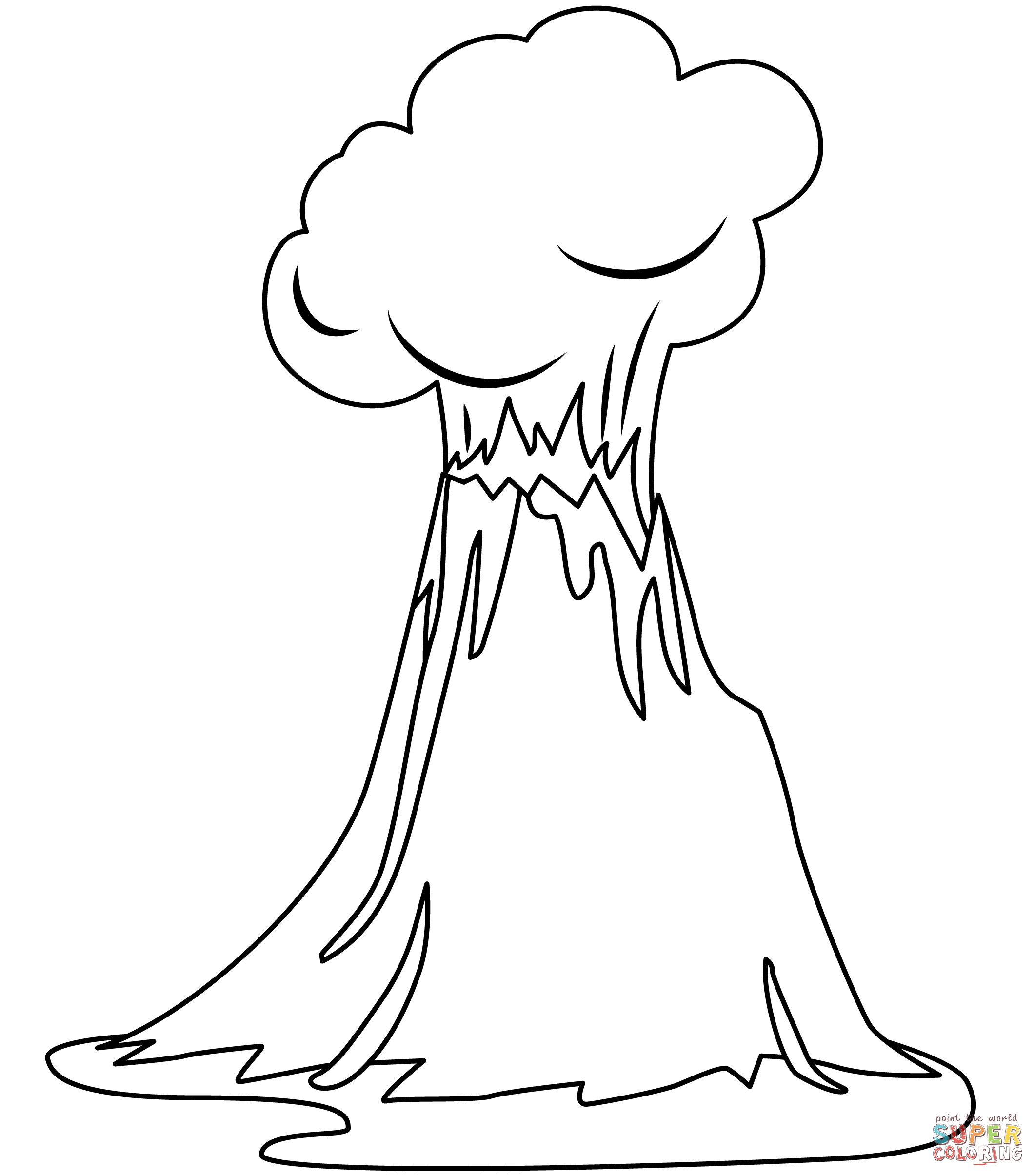 Volcano coloring page free printable coloring pages