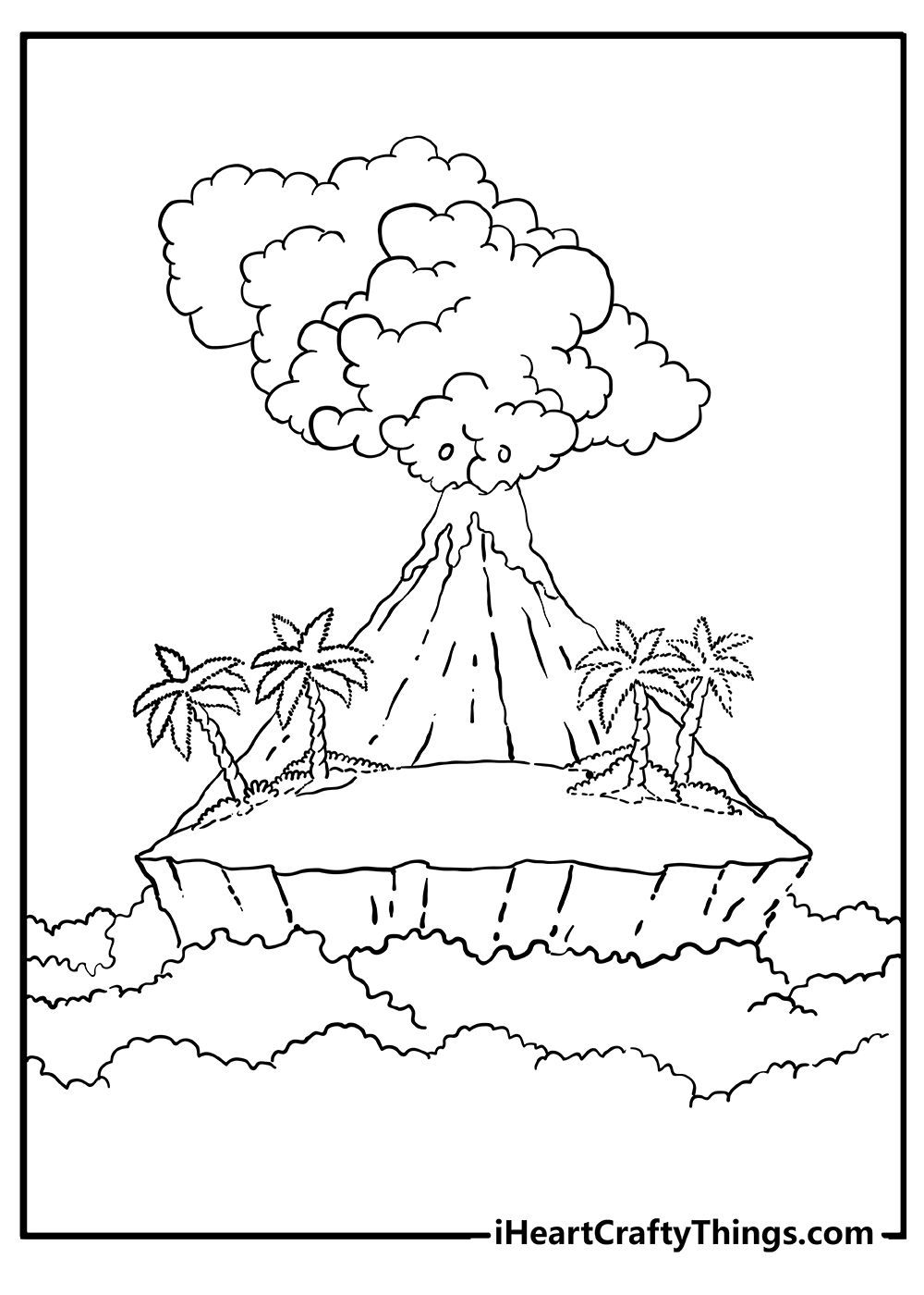 Volcano coloring pages free printables