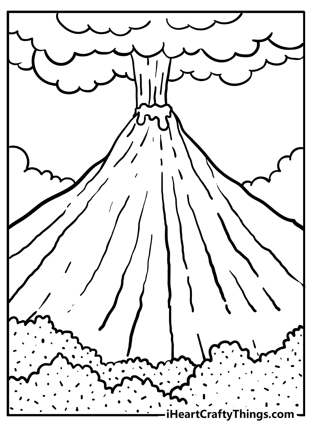 Volcano coloring pages free printables