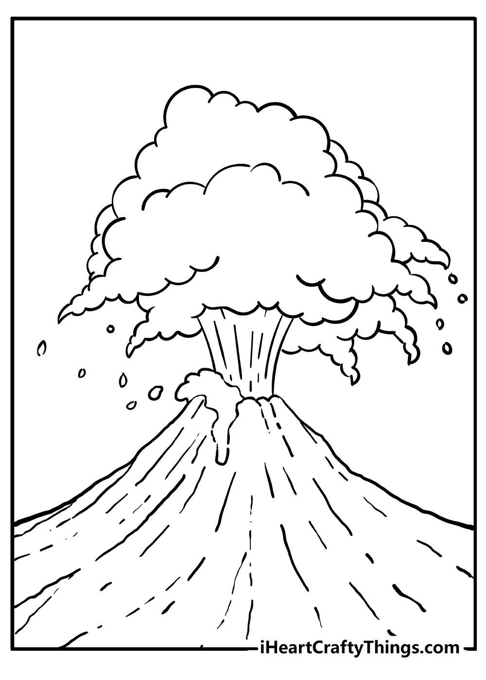 Volcano coloring pages free printables