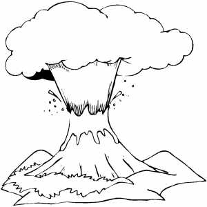 Volcano coloring page