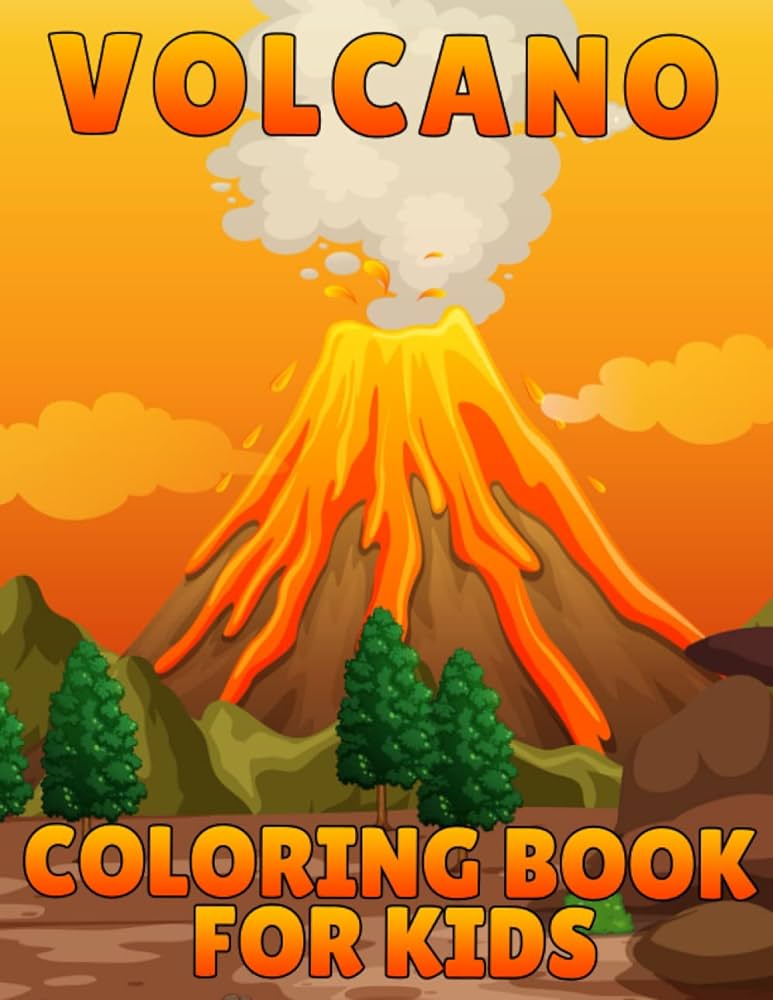 Volcano coloring book for kids fun volcano coloring pages for boys and girls ages