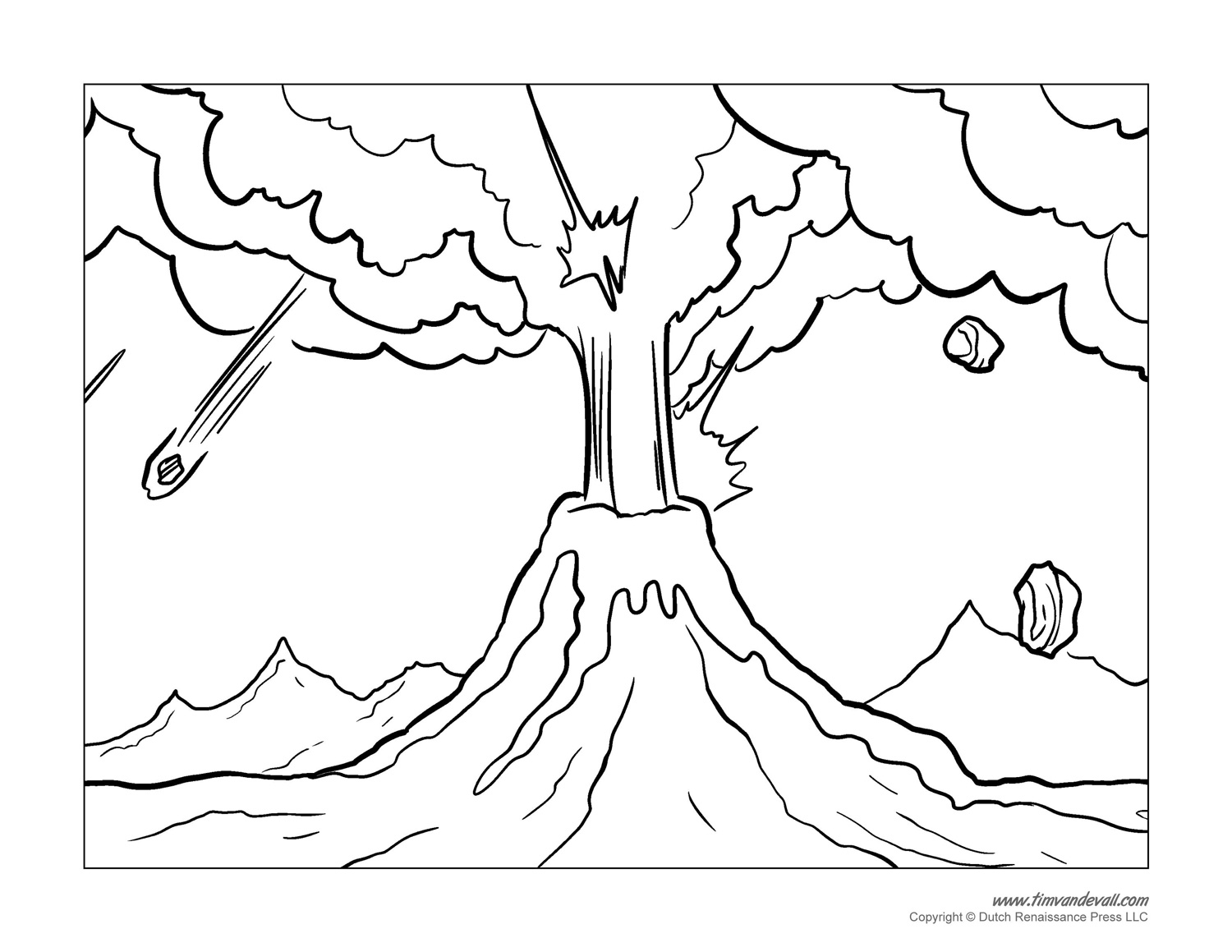 Volcano coloring pages â tims printables