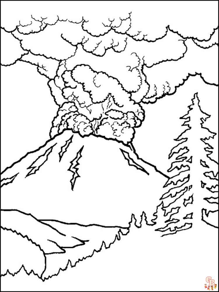 Volcano coloring pages