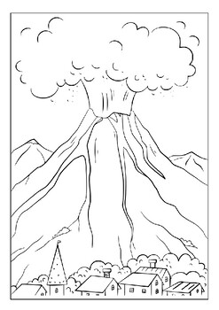 Explore the fiery world of volcanoes with our printable coloring pages p