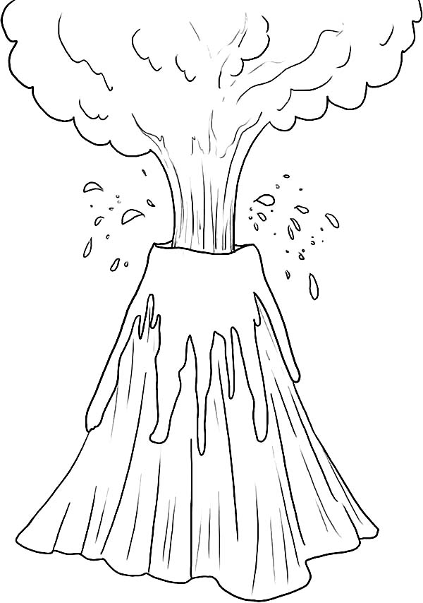 Kids coloring pages volcano