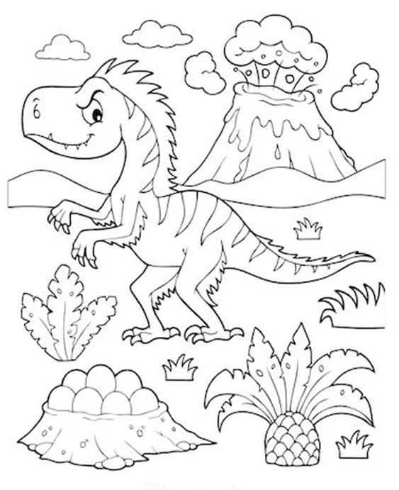 Free easy to print volcano coloring pages