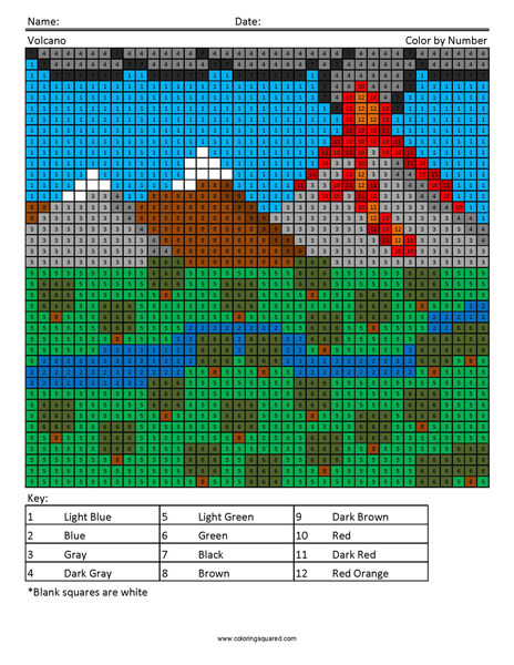 Volcano coloring page