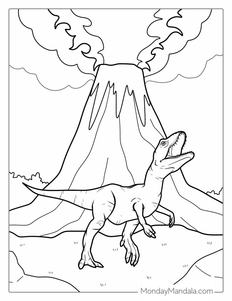 Volcano coloring pages free pdf printables