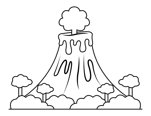 Printable volcano coloring page