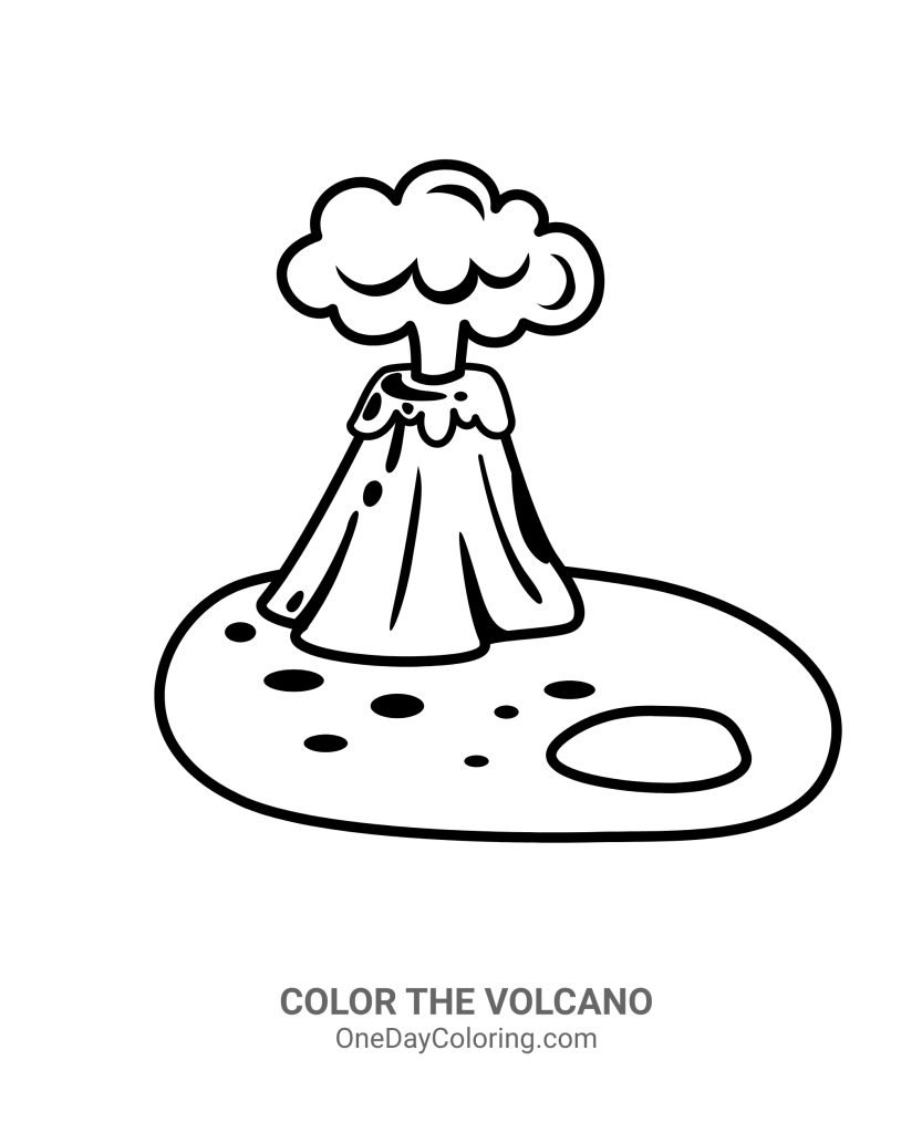 Volcano coloring pages