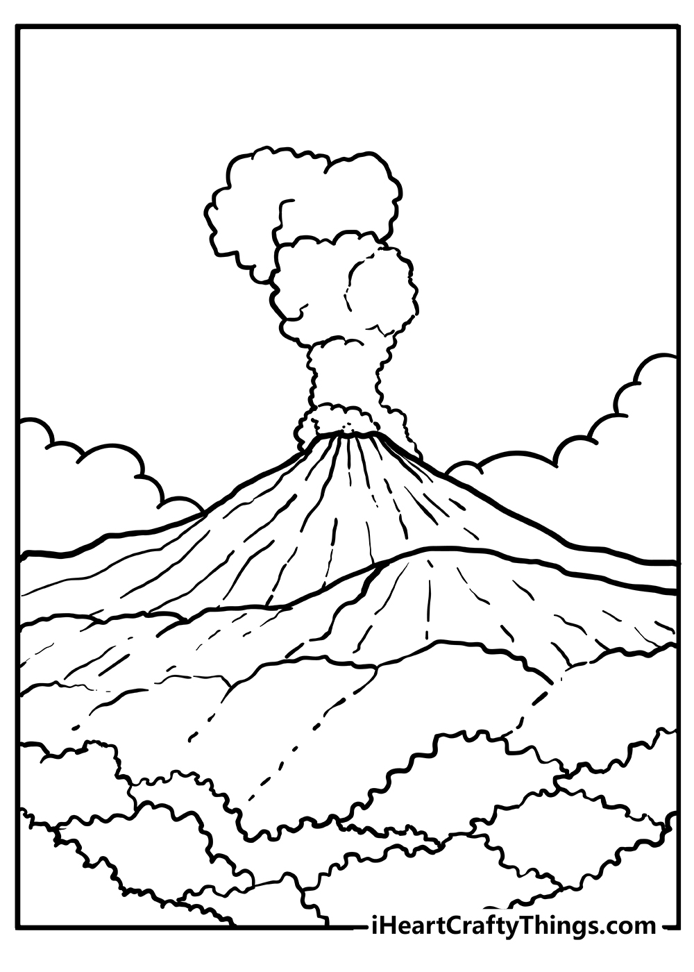 Volcano coloring pages free printables