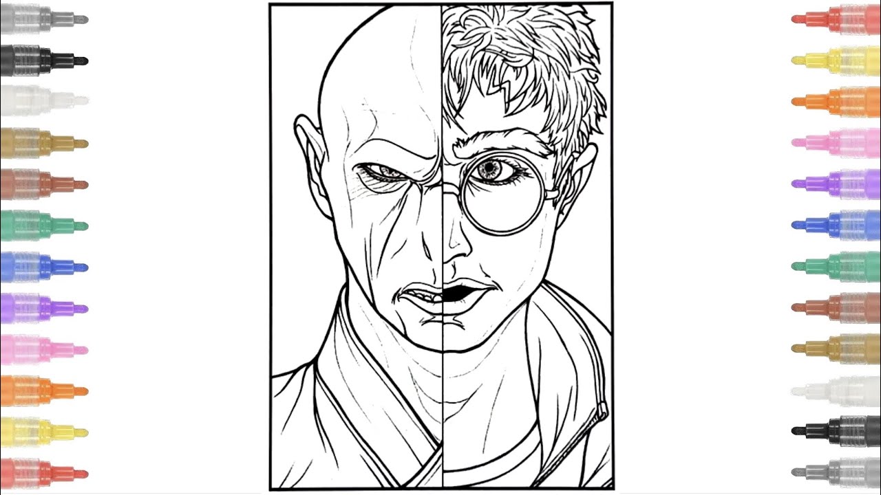 Harry potter and voldemort face coloring page how to color harry potter and voldemort face ncs