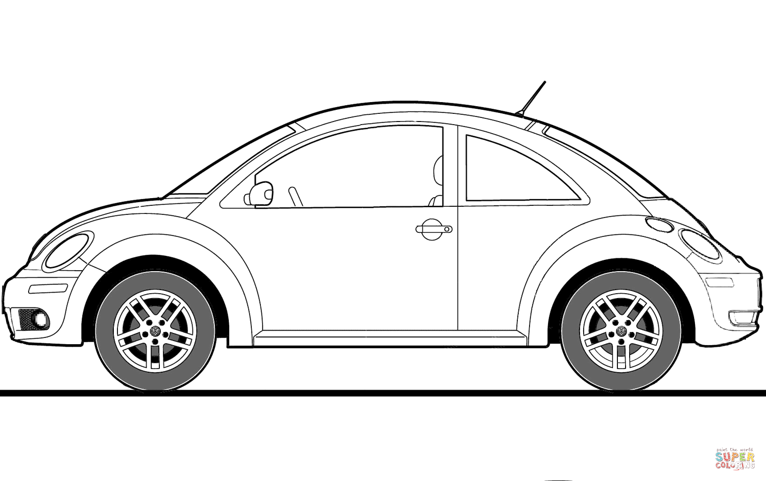 Volkswagen beetle coloring page free printable coloring pages