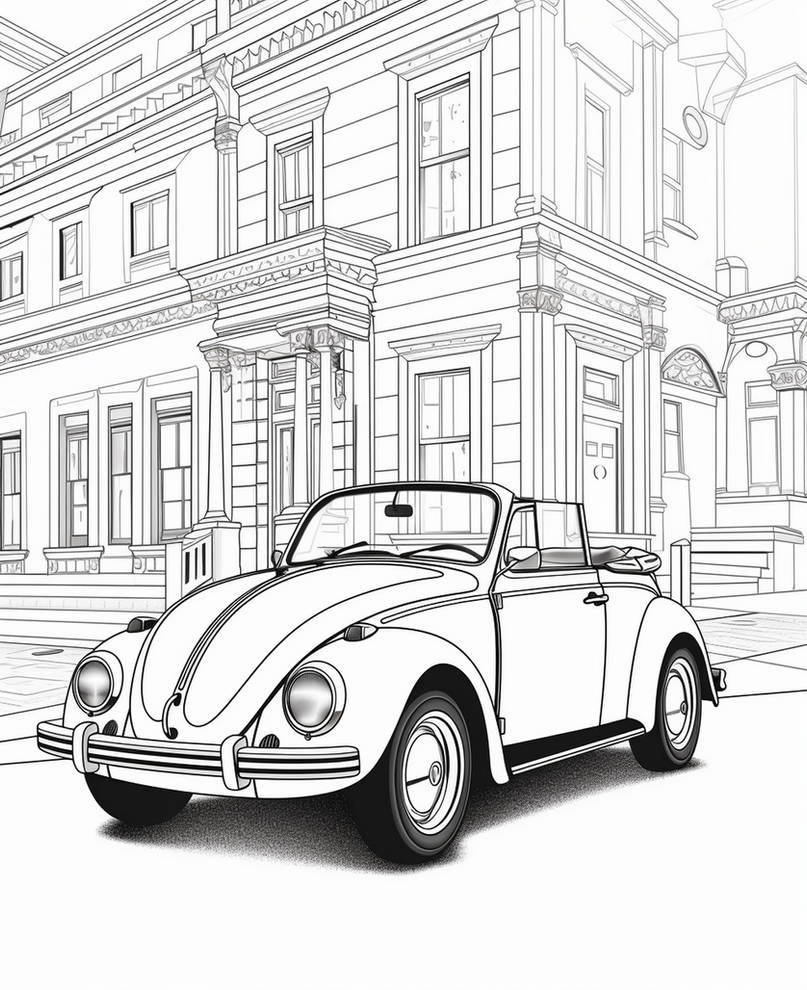 Vintage convertibles coloring pages by coloringbooksart on